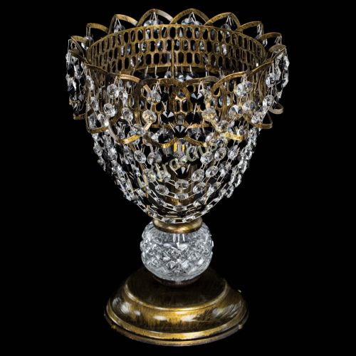 Настольная лампа Астра ажур №1 под бронзу Черная в Магнитогорске Гусь Хрустальный