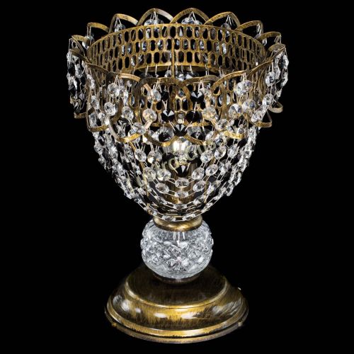 Настольная лампа Астра ажур №1 под бронзу Черная в Магнитогорске Гусь Хрустальный