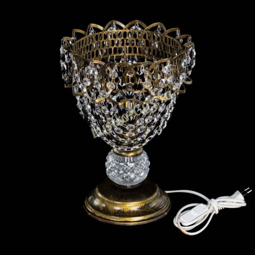 Настольная лампа Астра ажур №1 под бронзу Черная в Магнитогорске Гусь Хрустальный