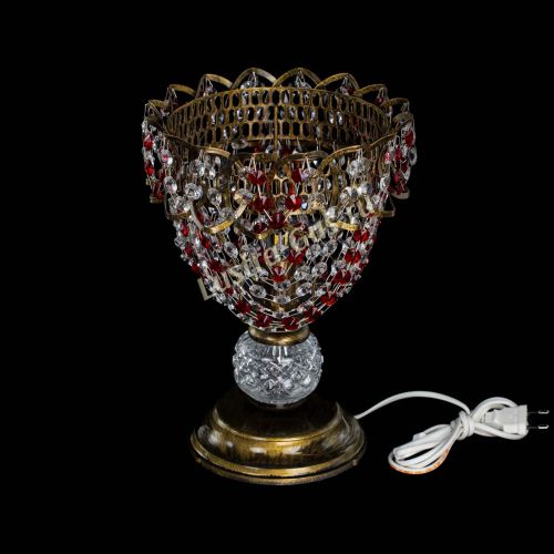 Настольная лампа Астра ажур №1 под бронзу Красная в Магнитогорске Гусь Хрустальный