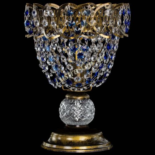 Настольная лампа Астра ажур №1 под бронзу Синяя в Магнитогорске Настольная лампа Астра ажур №1 под бронзу Синяя в Магнитогорске