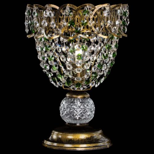 Настольная лампа Астра ажур №1 под бронзу Зеленая в Магнитогорске Гусь Хрустальный