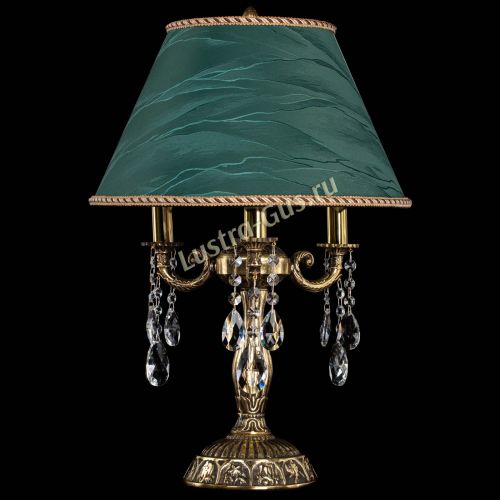 Бронзовая настольная лампа Аврора №3 Баден с абажуром в Магнитогорске Гусь Хрустальный