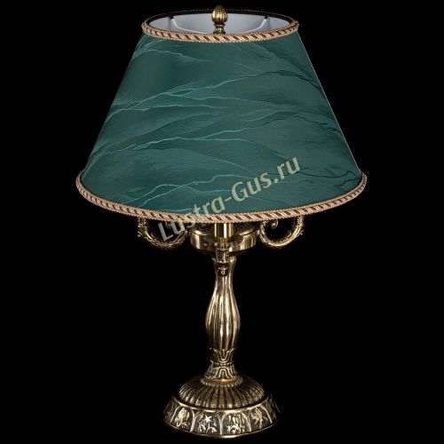 Бронзовая настольная лампа Аврора №3 с абажуром в Магнитогорске Гусь Хрустальный