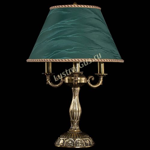 Бронзовая настольная лампа Аврора №3 с абажуром в Магнитогорске Гусь Хрустальный