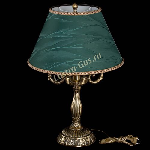 Бронзовая настольная лампа Аврора №3 с абажуром в Магнитогорске Гусь Хрустальный