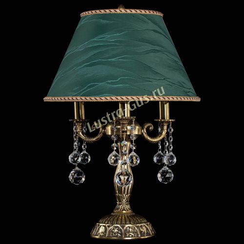 Бронзовая настольная лампа Аврора №3 Шар с абажуром в Магнитогорске Гусь Хрустальный