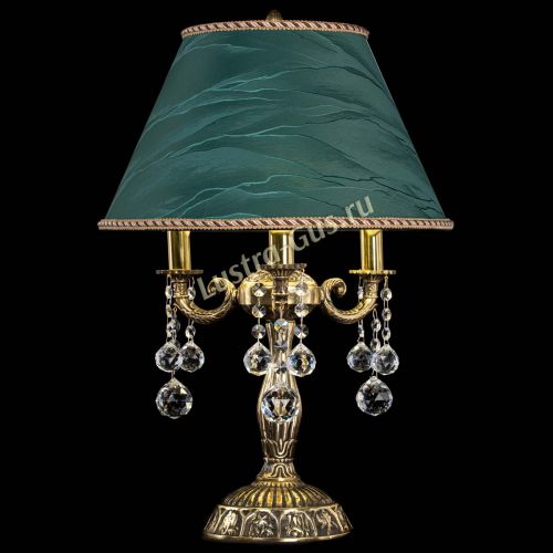 Бронзовая настольная лампа Аврора №3 Шар с абажуром в Магнитогорске Гусь Хрустальный