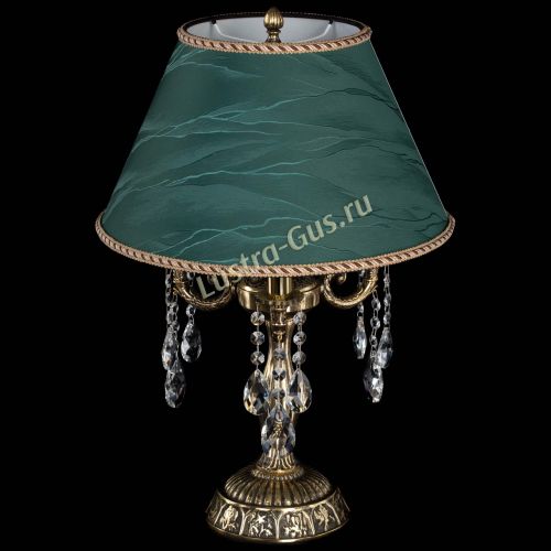 Бронзовая настольная лампа Аврора №3 Журавлик с абажуром в Магнитогорске Гусь Хрустальный