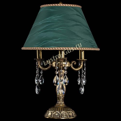 Бронзовая настольная лампа Аврора №3 Журавлик с абажуром в Магнитогорске Гусь Хрустальный