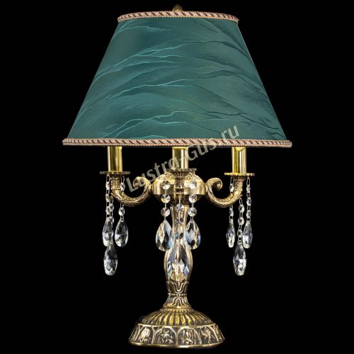 Бронзовая настольная лампа Аврора №3 Журавлик с абажуром в Магнитогорске Гусь Хрустальный