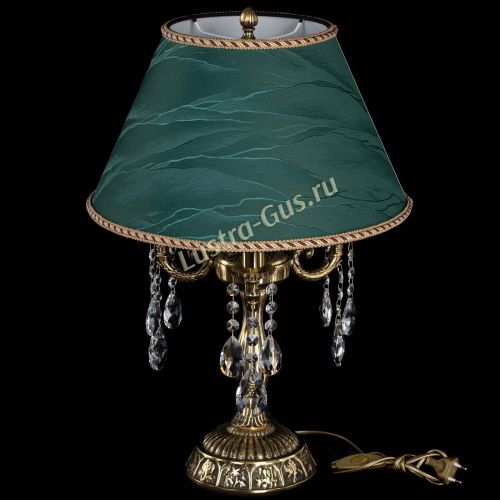 Бронзовая настольная лампа Аврора №3 Журавлик с абажуром в Магнитогорске Гусь Хрустальный