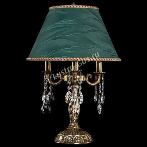 Бронзовая настольная лампа Аврора №3 Звездочка с абажуром в Магнитогорске Гусь Хрустальный