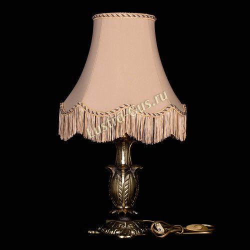 Бронзовая настольная лампа Делия №1 с абажуром в Магнитогорске Гусь Хрустальный