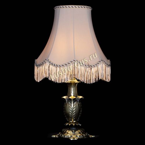 Бронзовая настольная лампа Делия №1 с абажуром в Магнитогорске Гусь Хрустальный