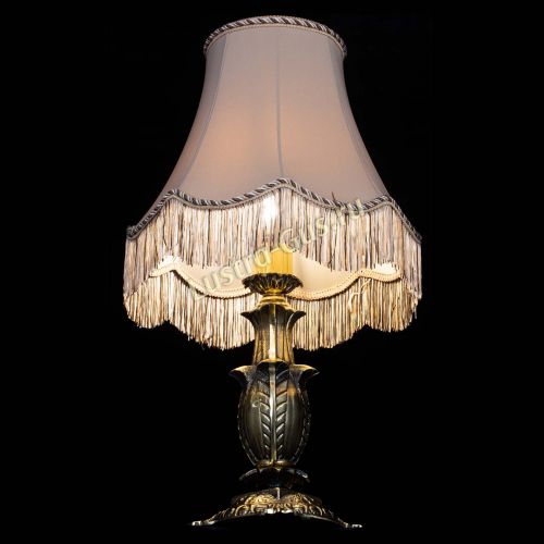 Бронзовая настольная лампа Делия №1 с абажуром в Магнитогорске Гусь Хрустальный