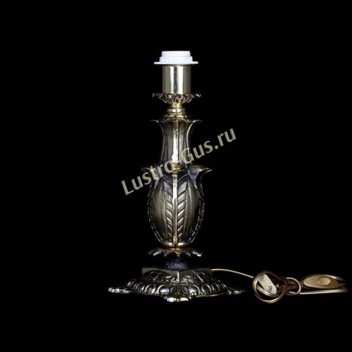 Бронзовая настольная лампа Делия №1 с абажуром в Магнитогорске Гусь Хрустальный