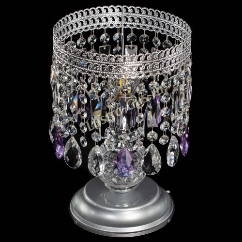Настольная лампа Флоренция №1 фиолетовая в Магнитогорске Гусь Хрустальный