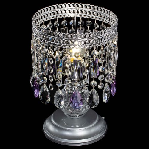 Настольная лампа Флоренция №1 фиолетовая в Магнитогорске Гусь Хрустальный