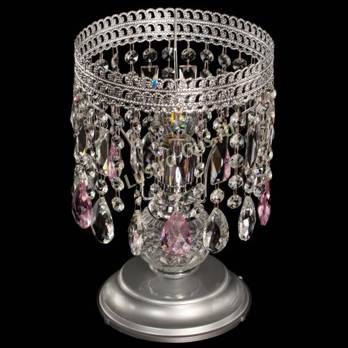 Настольная лампа Флоренция №1 розовая в Магнитогорске Гусь Хрустальный