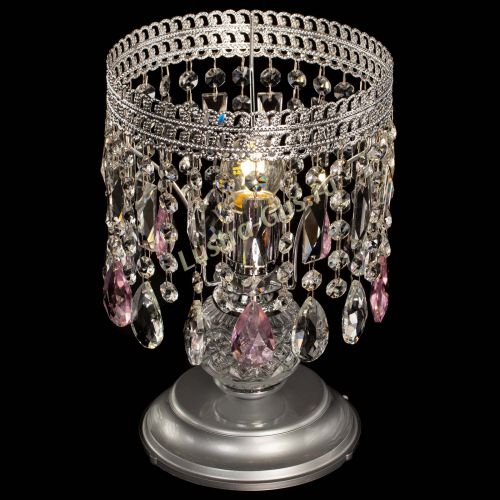 Настольная лампа Флоренция №1 розовая в Магнитогорске Гусь Хрустальный