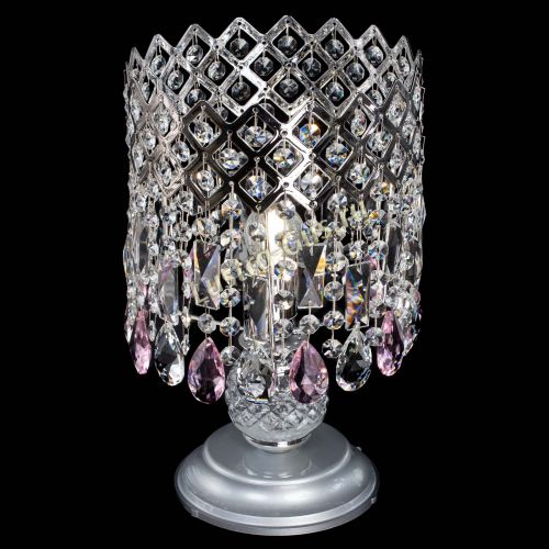 Настольная лампа Корона №1 розовая в Магнитогорске Гусь Хрустальный