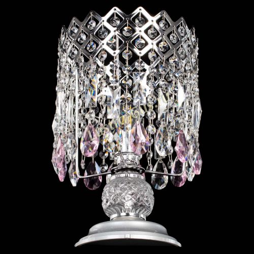 Настольная лампа Корона №1 розовая в Магнитогорске Гусь Хрустальный