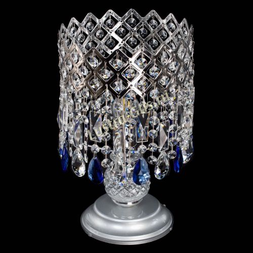 Настольная лампа Корона №1 синяя в Магнитогорске Гусь Хрустальный