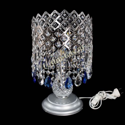 Настольная лампа Корона №1 синяя в Магнитогорске Гусь Хрустальный
