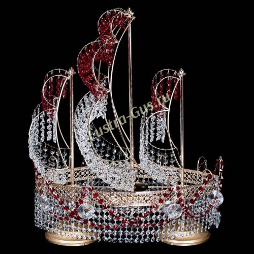 Настольная лампа Корвет № 2 Венеция красный в Магнитогорске Гусь Хрустальный