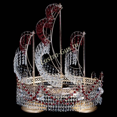 Настольная лампа Корвет № 2 Венеция красный в Магнитогорске Гусь Хрустальный