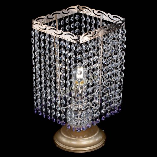 Настольная лампа Квадрат оптикон №1 фиолетовая в Магнитогорске Гусь Хрустальный