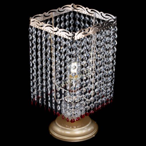 Настольная лампа Квадрат оптикон №1 красная в Магнитогорске Гусь Хрустальный