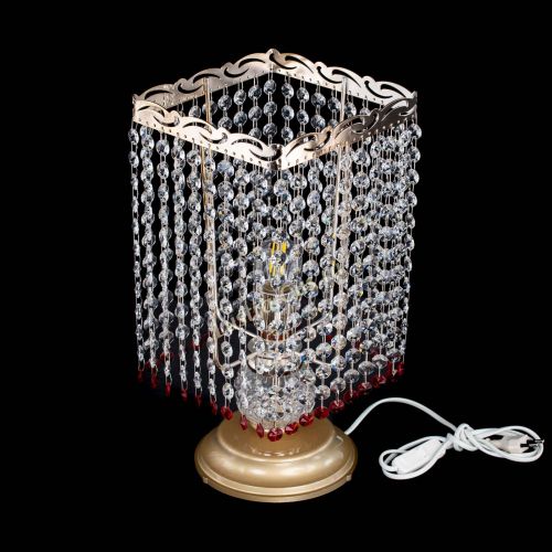 Настольная лампа Квадрат оптикон №1 красная в Магнитогорске Гусь Хрустальный