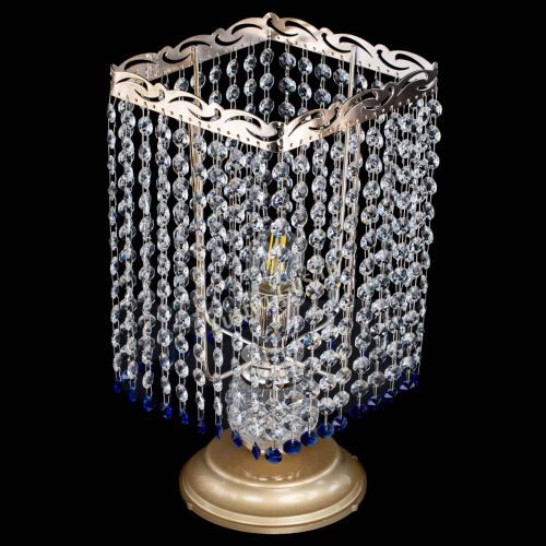 Настольная лампа Квадрат оптикон №1 синяя в Магнитогорске Гусь Хрустальный