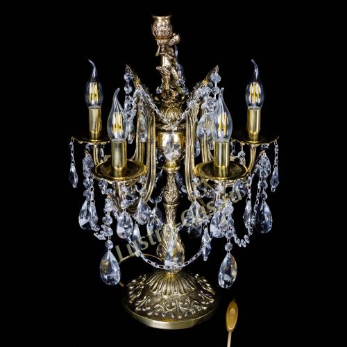 Бронзовая настольная лампа Луиза №5/2 лучик в Магнитогорске Гусь Хрустальный