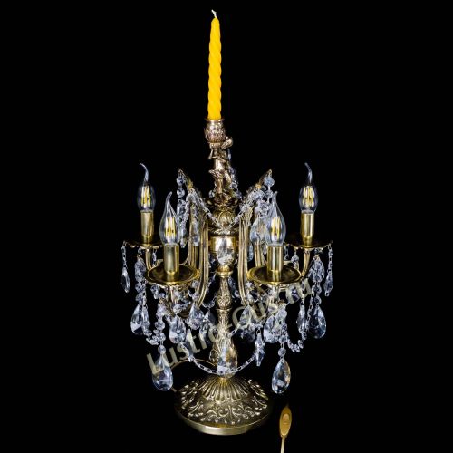 Бронзовая настольная лампа Луиза №5/2 лучик в Магнитогорске Гусь Хрустальный