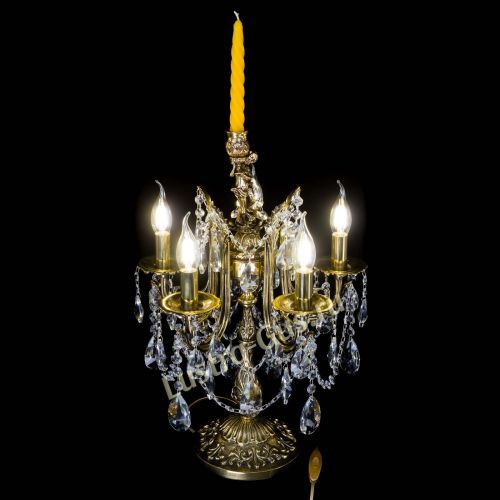 Бронзовая настольная лампа Луиза №5/2 лучик в Магнитогорске Гусь Хрустальный