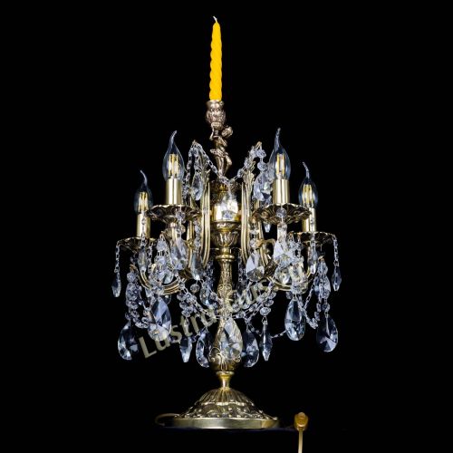 Бронзовая настольная лампа Луиза №5/2 лучик в Магнитогорске Гусь Хрустальный