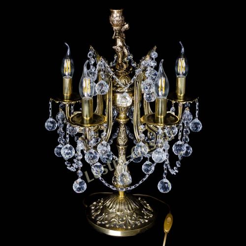 Бронзовая настольная лампа Луиза №5/2 шар в Магнитогорске Гусь Хрустальный