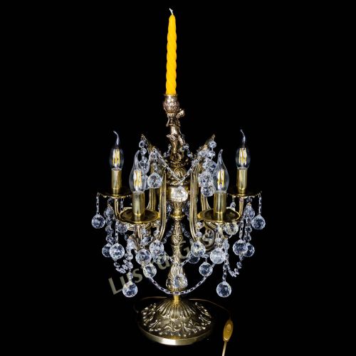 Бронзовая настольная лампа Луиза №5/2 шар в Магнитогорске Гусь Хрустальный