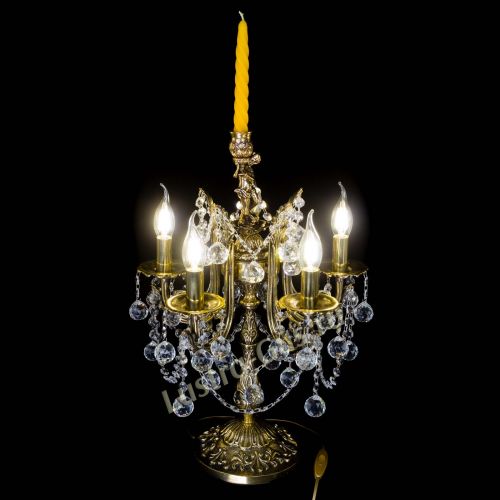 Бронзовая настольная лампа Луиза №5/2 шар в Магнитогорске Гусь Хрустальный