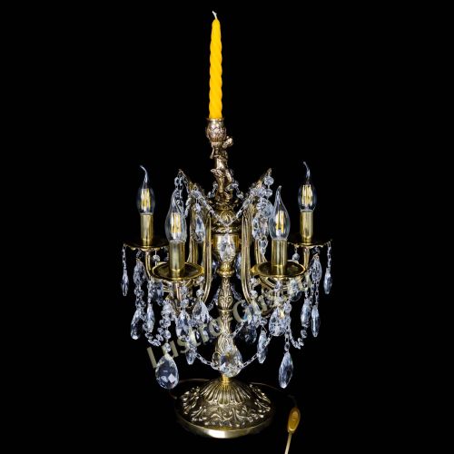 Бронзовая настольная лампа Луиза №5/2 журавлик в Магнитогорске Гусь Хрустальный