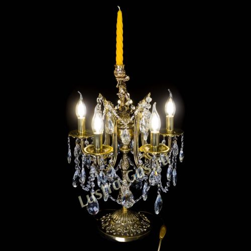 Бронзовая настольная лампа Луиза №5/2 журавлик в Магнитогорске Гусь Хрустальный