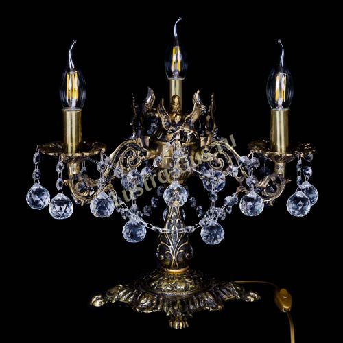 Бронзовая настольная лампа Муза №3 шар в Магнитогорске Гусь Хрустальный