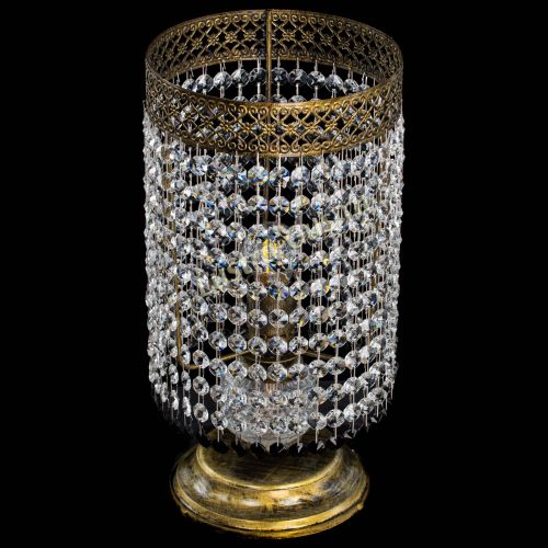 Настольная лампа Венеция оптикон №1 бронза черная в Магнитогорске Гусь Хрустальный