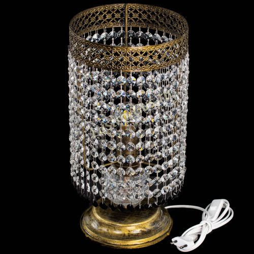 Настольная лампа Венеция оптикон №1 бронза черная в Магнитогорске Гусь Хрустальный