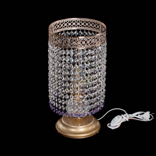 Настольная лампа Венеция оптикон №1 фиолетовая в Магнитогорске Гусь Хрустальный