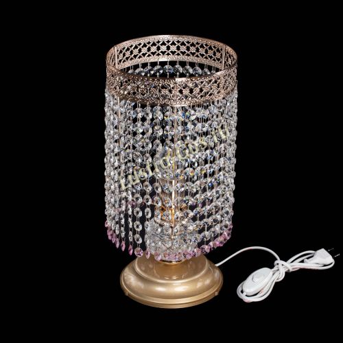Настольная лампа Венеция оптикон №1 розовая в Магнитогорске Гусь Хрустальный