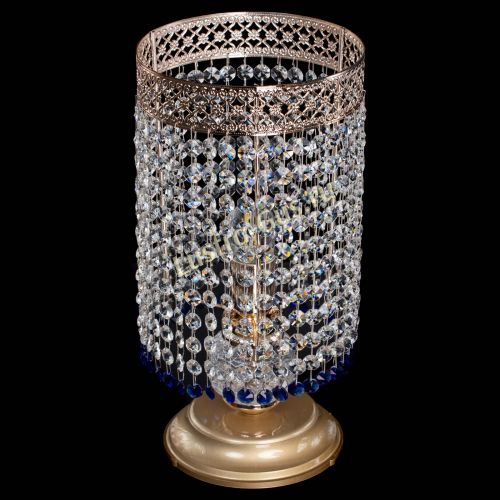 Настольная лампа Венеция оптикон №1 синяя в Магнитогорске Гусь Хрустальный